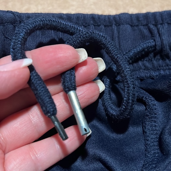 Commense Utility cargo stripe Sweatpants wide leg, navy blue, pull up pants sz M - Picture 11 of 11